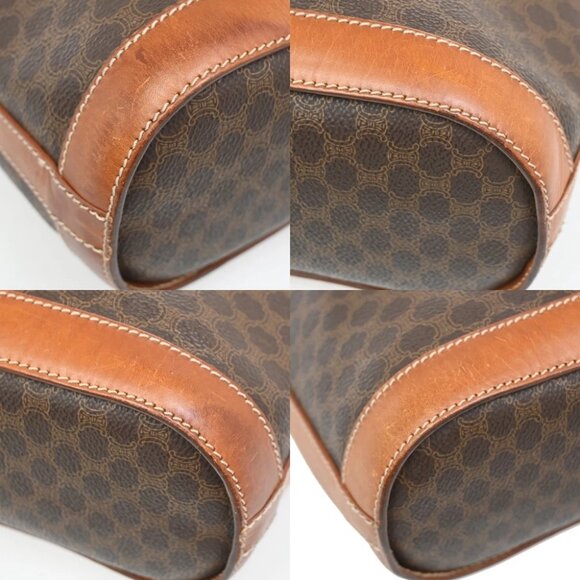 CELINE Logo Macadam Pattern Shoulder Tote Bag PVC Leather Brown Italy - Picture 7 of 14